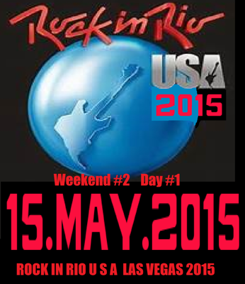 Rock in Rio u.s.a. 2015 Weekend #2 Day #1  Rock in Rio USA was a music festival held in Las Vegas, Nevada in 2015. A spin-off of Rio de Janeiro's Rock in Rio festival, it was first held on May 8 and 9, 2015 at the Las Vegas Festival Grounds—a purpose-built venue on the Las Vegas Strip developed in cooperation with the festival's organizers. It shared a similar structure and format to its Brazilian counterpart, hosting at least 120 acts for its first and only edition.