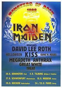 1Monsters of Rock England 1988 Setlists AUG 20 1988 Date Saturday, August 20, 1988 Venue Donington Park, Castle Donington, England So far there are setlists of 7 gigs.  Saturday, August 20, 1988 Bailey Brothers David Lee Roth Guns N’ Roses Helloween Iron Maiden KISS Megadeth