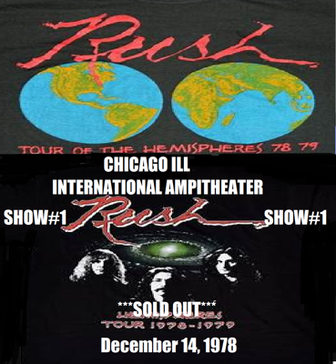  RUSH  CHICAGO ILL INTERNATIONAL AMPITHEATER 15.DECEMBER.1978 ***SOLD OUT*** SETLIST  Anthem A Passage To Bangkok By-Tor And The Snow Dog Xanadu Something For Nothing The Trees Cygnus X-1 Hemispheres Closer To The Heart Circumstances A Farewell To Kings La Villa Strangiato 2112 (excludes “Oracle: The Dream”) Working Man Bastille Day In The Mood Drum Solo