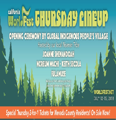 CDALIFORINA WORLS FEST 2018 July 12-15, 2018 Nevada County Fairgrounds, Grass Valley, CA