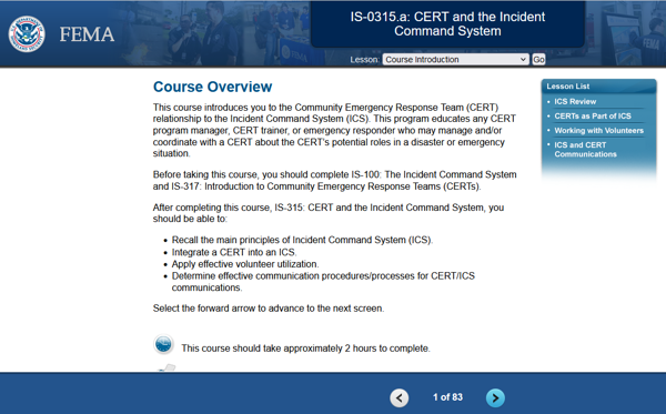 cert course is-0315a ics